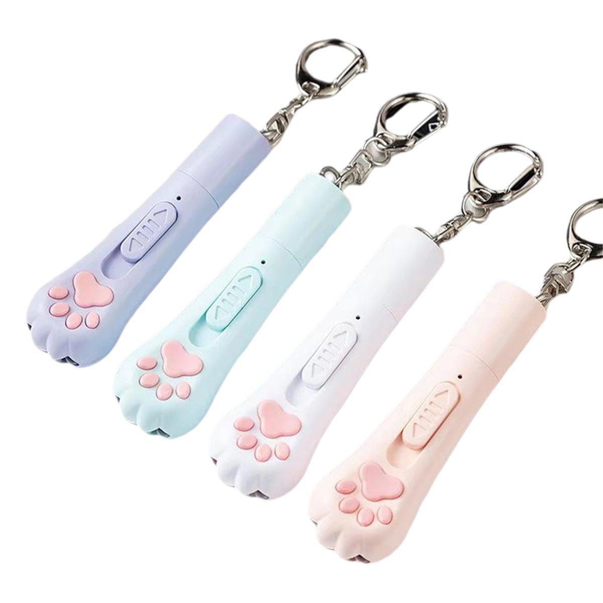 Mini Handheld Cat Claw Teasing Toy Interactive Pet Play Wand for Kitten Exercise - Purple