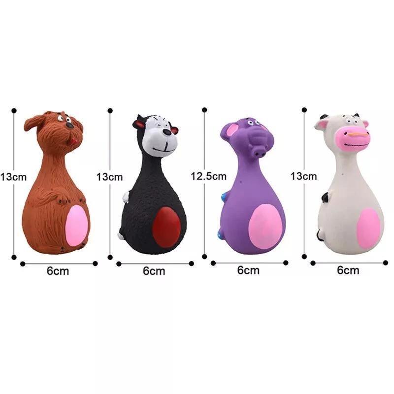 Latex Squeaky Dog Toys Puppy Pet Chew Toys Squeaker Soft and Interactive - Black