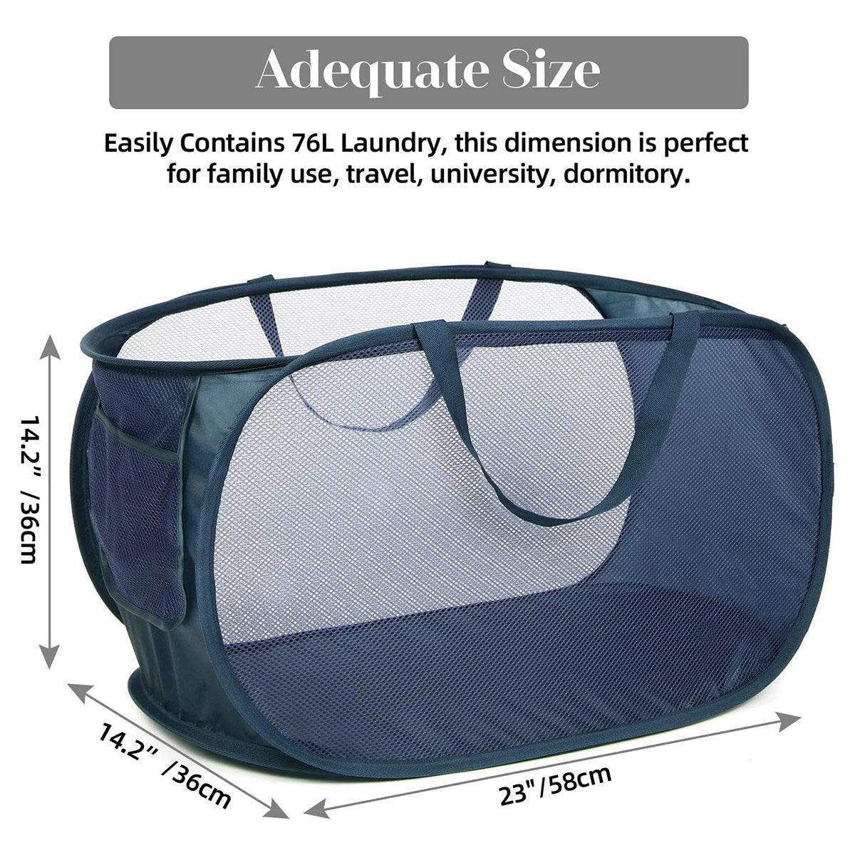Large Folding Laundry Basket Collapsible Storage Organizer Dirty Clothes Hamper - Pink