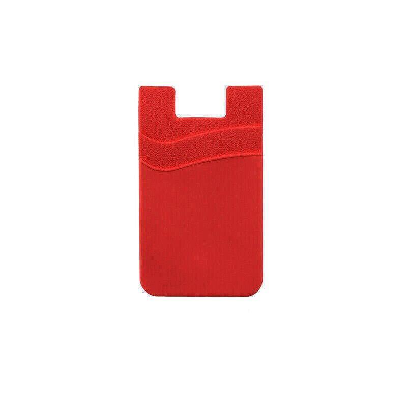 Silicone Phone Card Holder Double Layer Adhesive Wallet with 3M Backing - Black