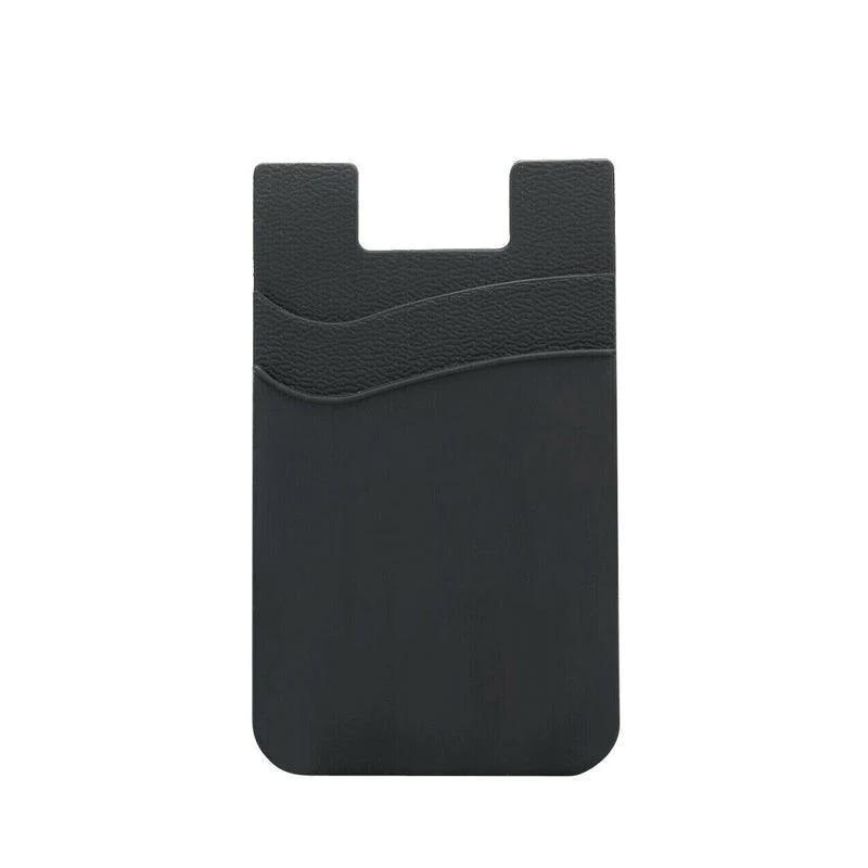 Silicone Phone Card Holder Double Layer Adhesive Wallet with 3M Backing - Grey