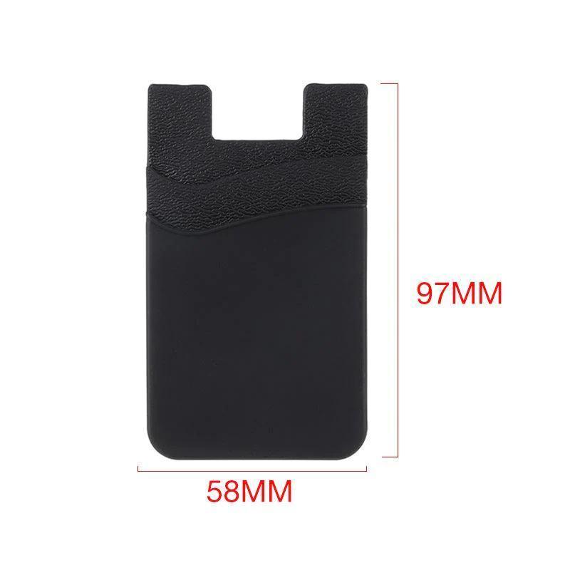 Silicone Phone Card Holder Double Layer Adhesive Wallet with 3M Backing - Purple