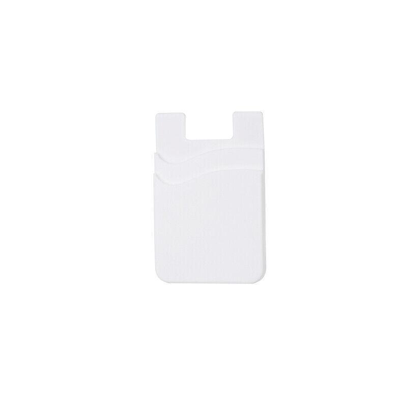 Silicone Phone Card Holder Double Layer Adhesive Wallet with 3M Backing - Purple