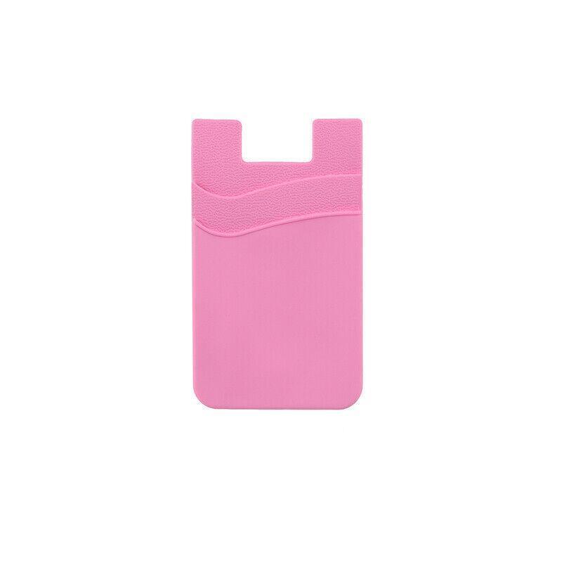 Silicone Phone Card Holder Double Layer Adhesive Wallet with 3M Backing - White