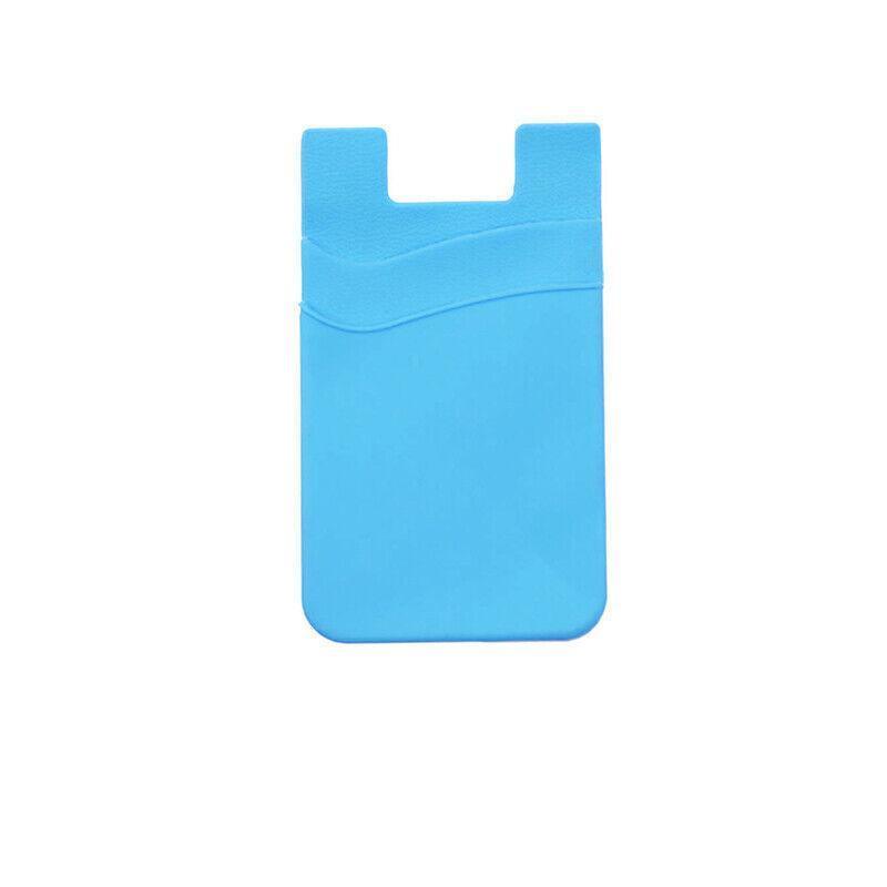 Silicone Phone Card Holder Double Layer Adhesive Wallet with 3M Backing - White