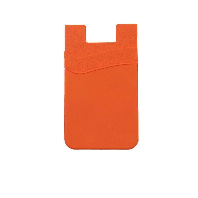 Silicone Phone Card Holder Double Layer Adhesive Wallet with 3M Backing - White