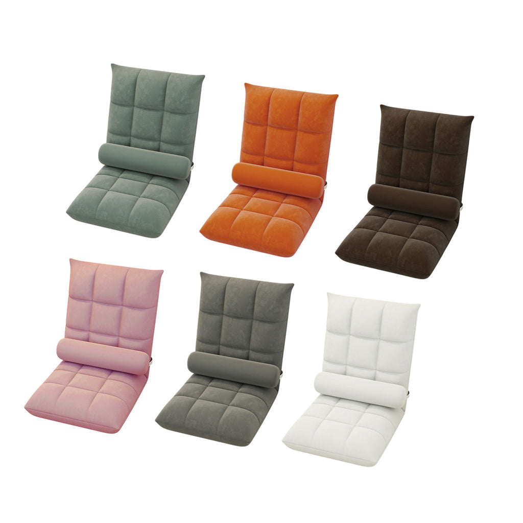 Artiss Floor Lounge Sofa Bed Chair with Lumbar Pillow Folding Adjustable Cushion - Cyan