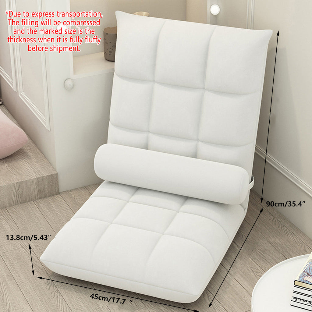 Artiss Floor Lounge Sofa Bed Chair with Lumbar Pillow Folding Adjustable Cushion - Cyan