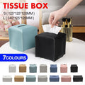 Large Size Tissue Box Dispenser Paper Holder Napkin Case Pu Leather Cover - Black