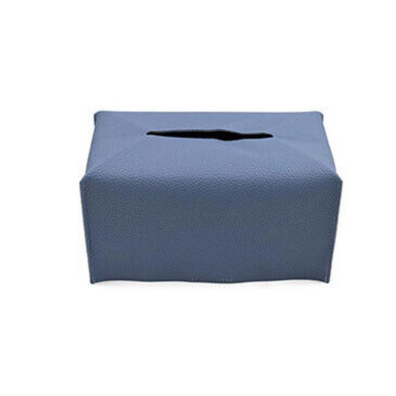 Large Size Tissue Box Dispenser Paper Holder Napkin Case Pu Leather Cover - Black