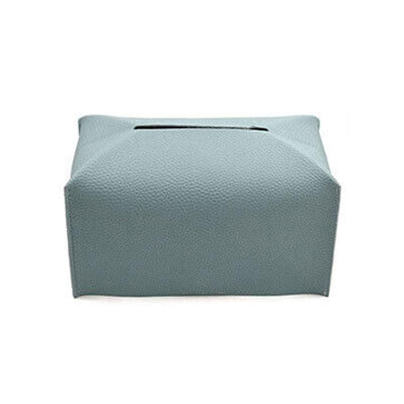 Large Size Tissue Box Dispenser Paper Holder Napkin Case Pu Leather Cover - White