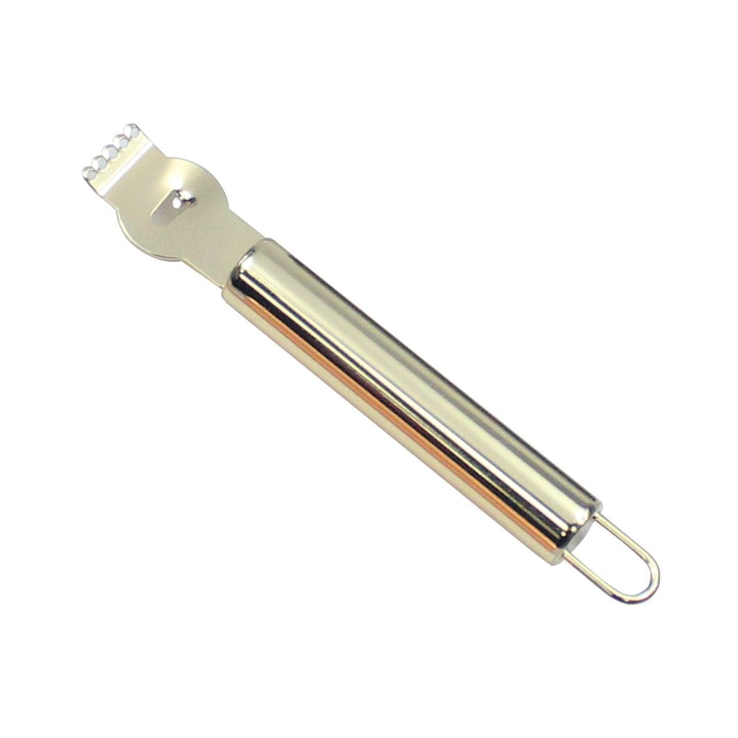 Lemon Zester Grater Knife Tool Stainless Steel with Channel Garnish Citrus Lime - Silver