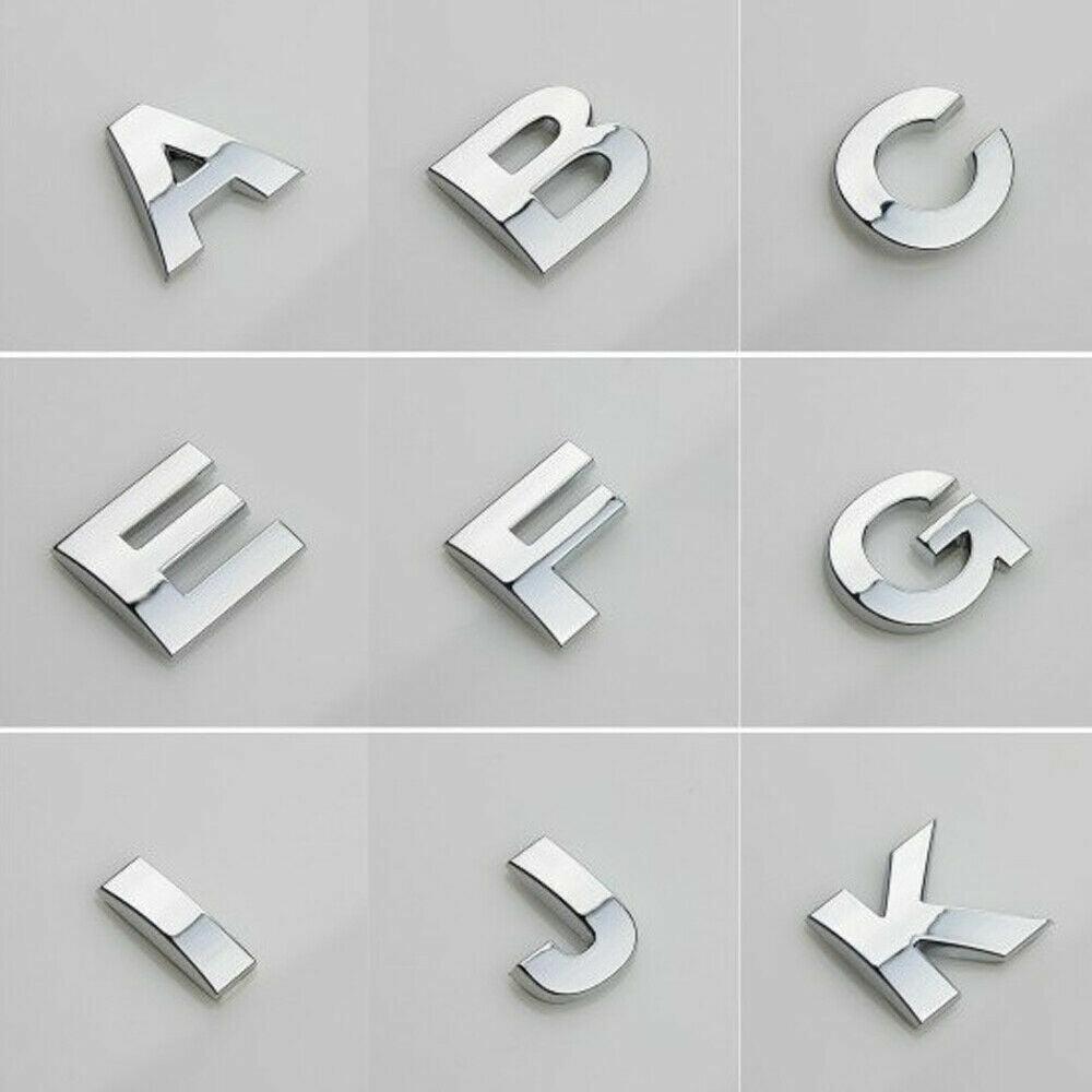 A-Z Alphabet Letters Car Sticker Self Adhesive Auto Badge Emblem 3D Chrome Good - Red D