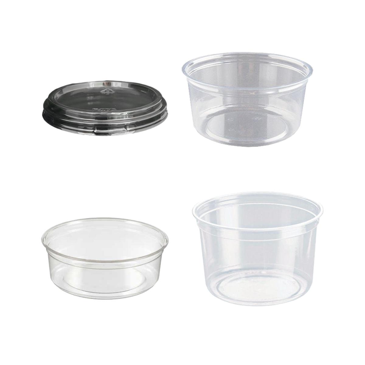 100PCS Transparent Packing Box Plastic Dessert Bowl Food Container - Lid