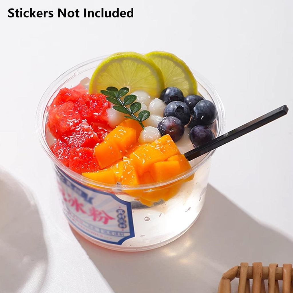 100PCS Transparent Packing Box Plastic Dessert Bowl Food Container - Lid