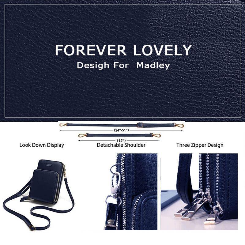 Women Crossbody Phone Purse Touch Screen Bag Rfid Blocking Wallet Shoulder Strap - Light Purple