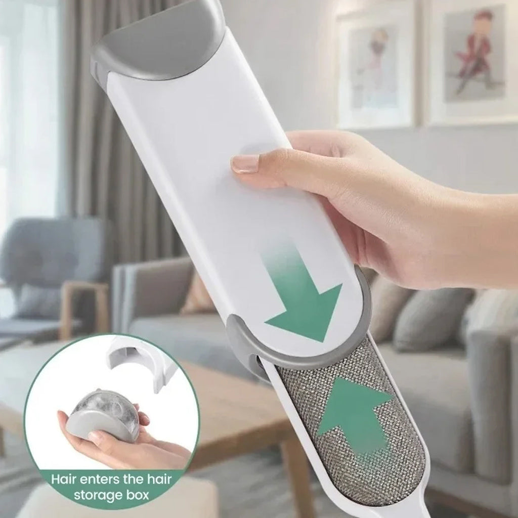 Pet Hair Remover Brush Reusable Static Lint Cleaner Clothes Carpet Sofa Bedding - Blue