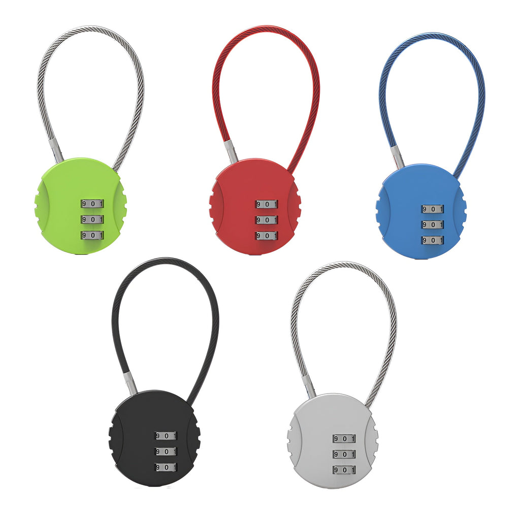 Combination Lock Padlock Locker 3 Digit Security Bike Suitcase Luggage Bag - Red