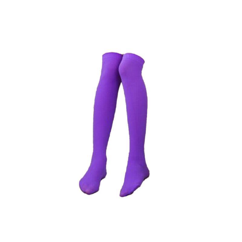 Womens Girls Long Socks Over Knee Thigh High Stockings Hosiery Tights Pantyhose - White