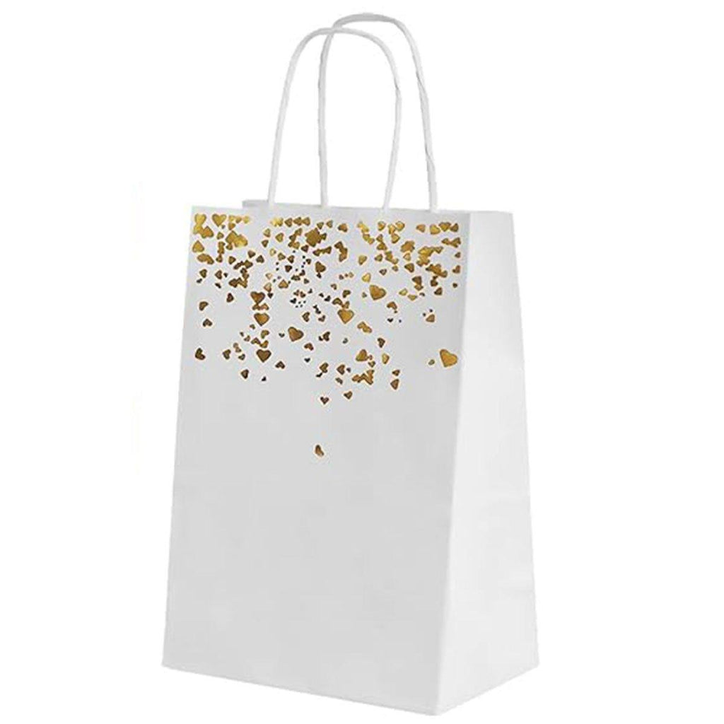 30PCS Kraft Paper Gift Bags Small Love Candy Bags Gold Foil Wedding Party Favors - Kraft Brown-Gold Foil