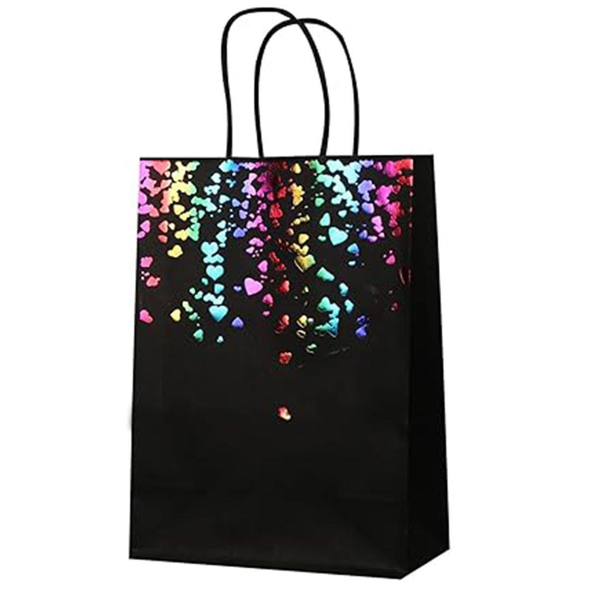 30PCS Kraft Paper Gift Bags Small Love Candy Bags Gold Foil Wedding Party Favors - Black-Gold Foil
