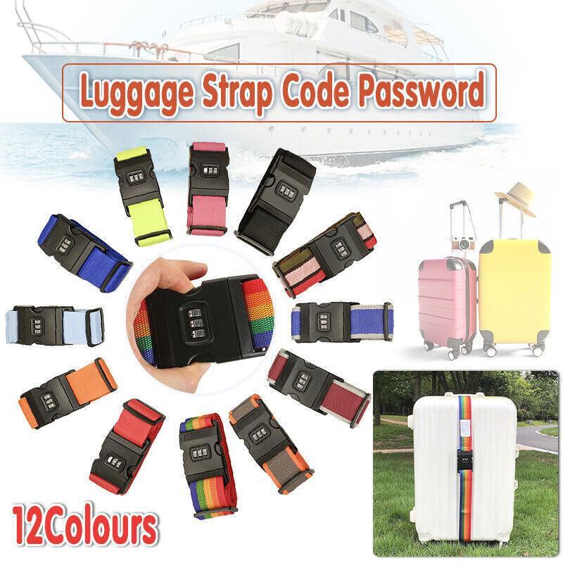 Luggage Strap Code Password Travel Suitcase Secure Lock Safe Nylon Packing Belt - Green