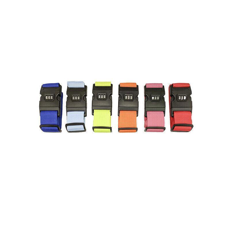 Luggage Strap Code Password Travel Suitcase Secure Lock Safe Nylon Packing Belt - Green+Pink+Red+Black