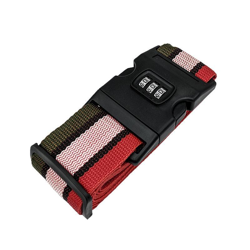 Luggage Strap Code Password Travel Suitcase Secure Lock Safe Nylon Packing Belt - Blue+Grey