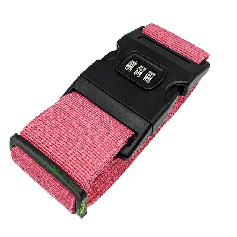 Luggage Strap Code Password Travel Suitcase Secure Lock Safe Nylon Packing Belt - Blue+Grey