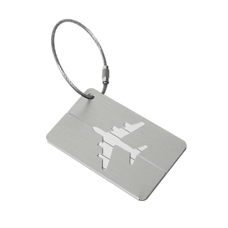 Luggage Tag Aluminum Travel Baggage Suitcase Identity Address Name Label Cards - Black