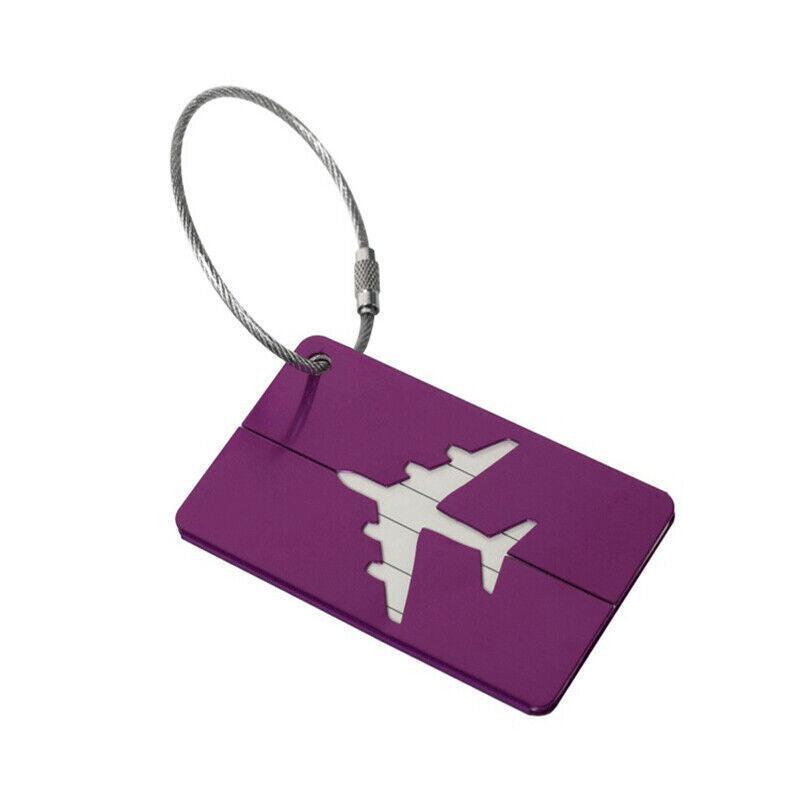 Luggage Tag Aluminum Travel Baggage Suitcase Identity Address Name Label Cards - Silver