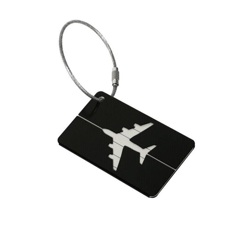 Luggage Tag Aluminum Travel Baggage Suitcase Identity Address Name Label Cards - Silver