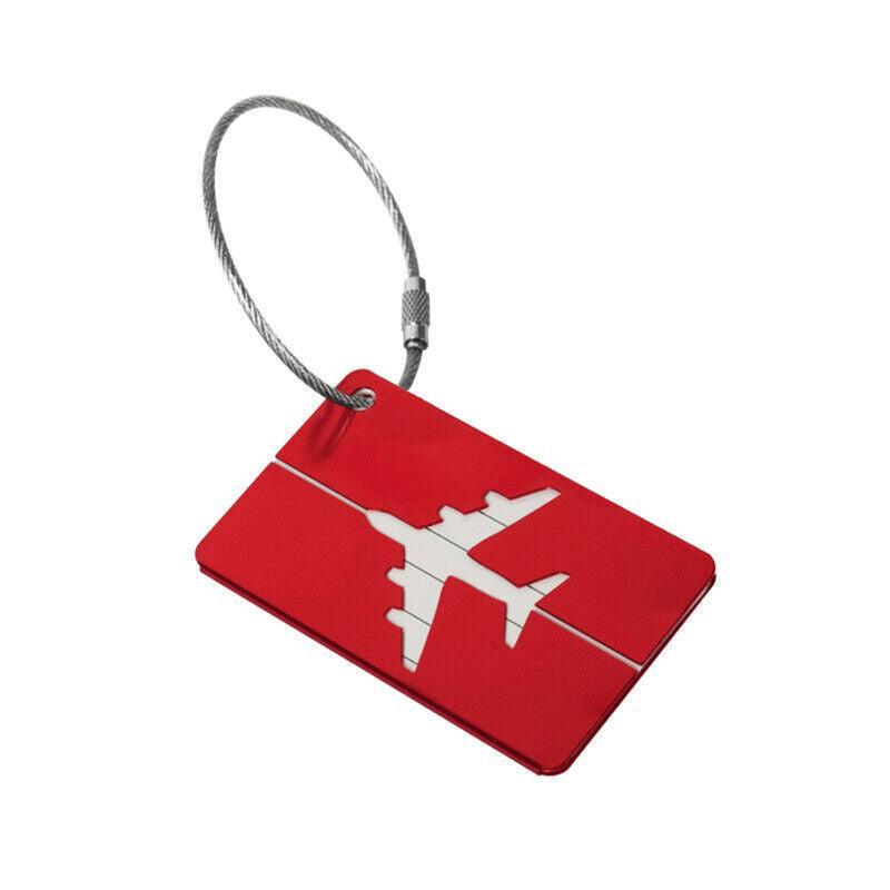 Luggage Tag Aluminum Travel Baggage Suitcase Identity Address Name Label Cards - Silver
