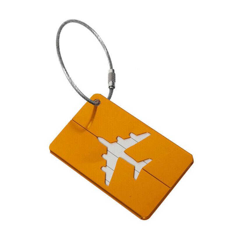 Luggage Tag Aluminum Travel Baggage Suitcase Identity Address Name Label Cards - Silver