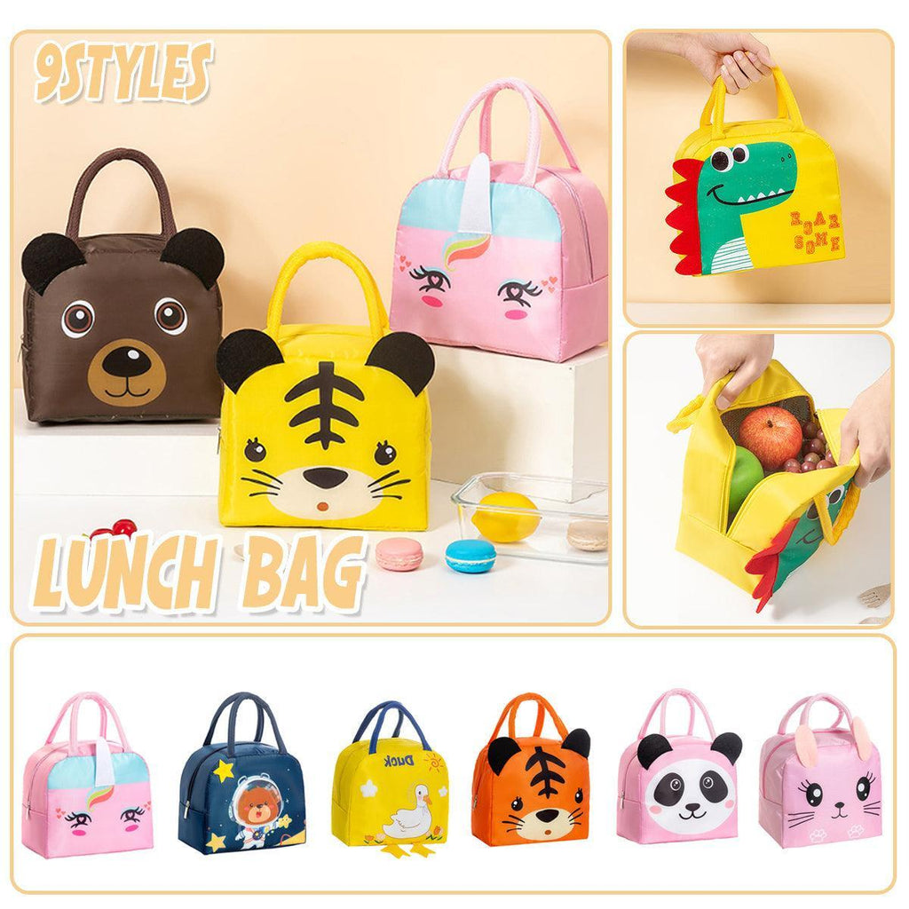 3D Bento Lunch Bag Cartoon Handbag Insulated Food Box Bag for Students LunchTote - Yellow Duck