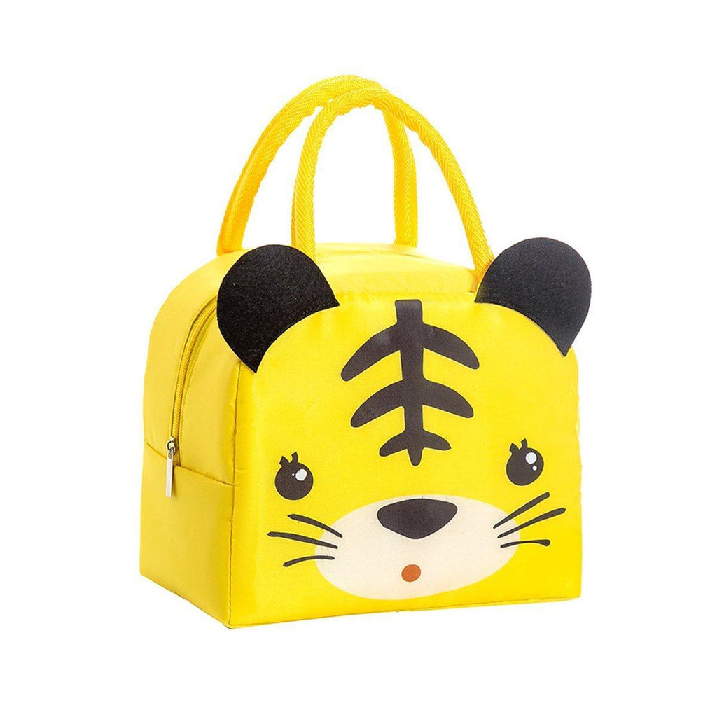 3D Bento Lunch Bag Cartoon Handbag Insulated Food Box Bag for Students LunchTote - Orange Tiger