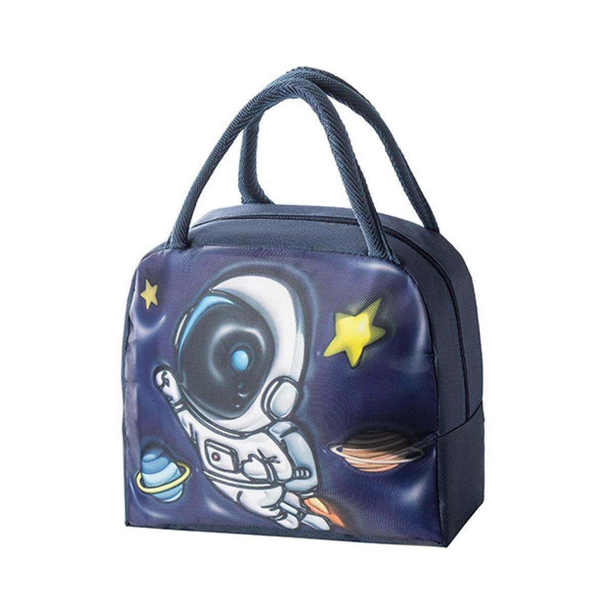 Cute 3D Cartoon Insulated Lunch Bag Oxford Fabric Bento Tote for School Use - Orange Tiger