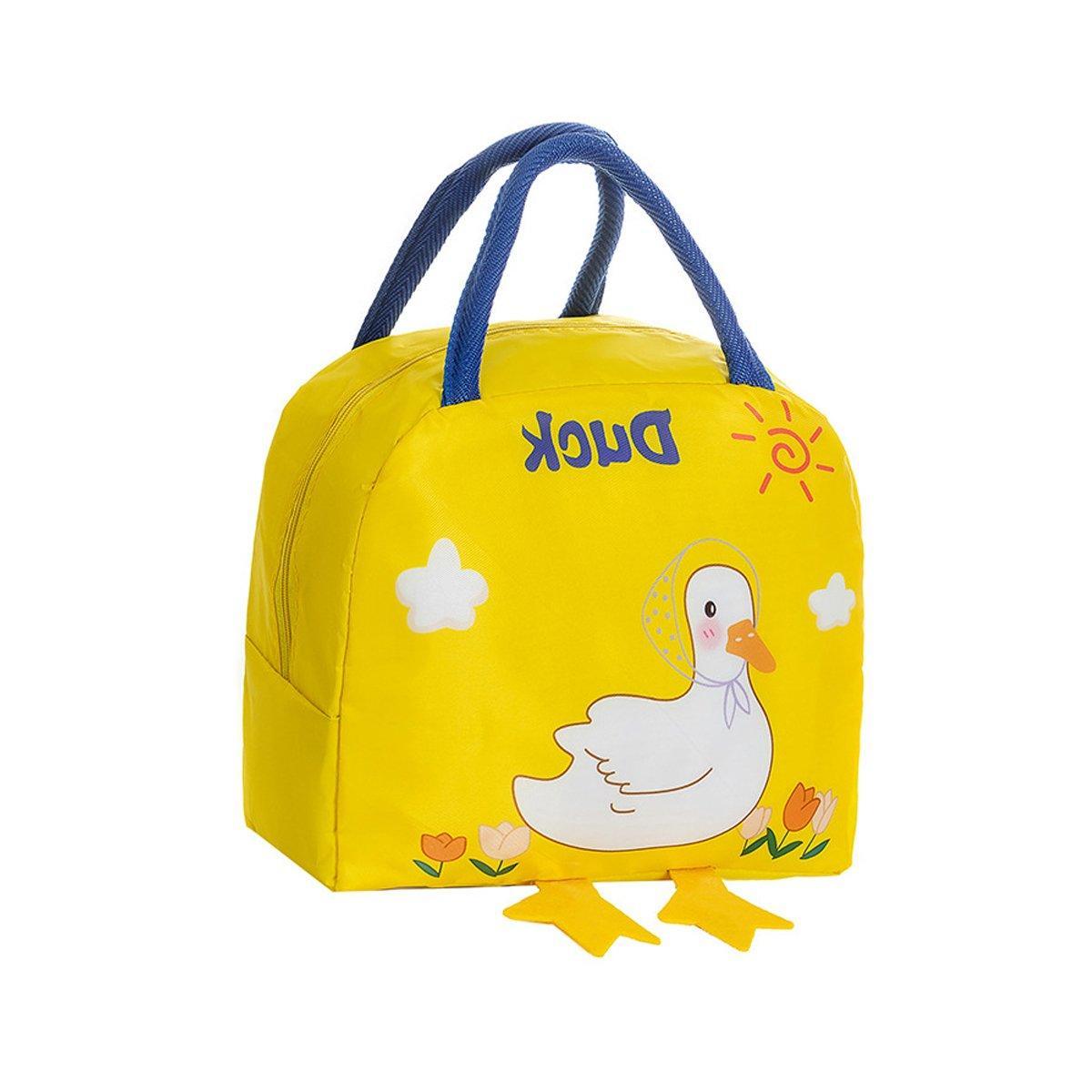 3D Bento Lunch Bag Cartoon Handbag Insulated Food Box Bag for Students LunchTote - Coffee Bear