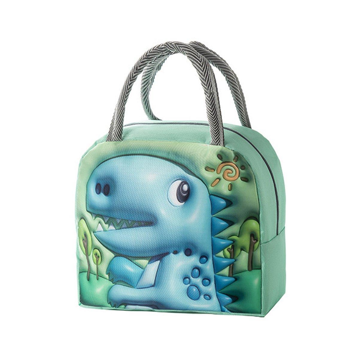 Cute 3D Cartoon Insulated Lunch Bag Oxford Fabric Bento Tote for School Use - Rose Kitten