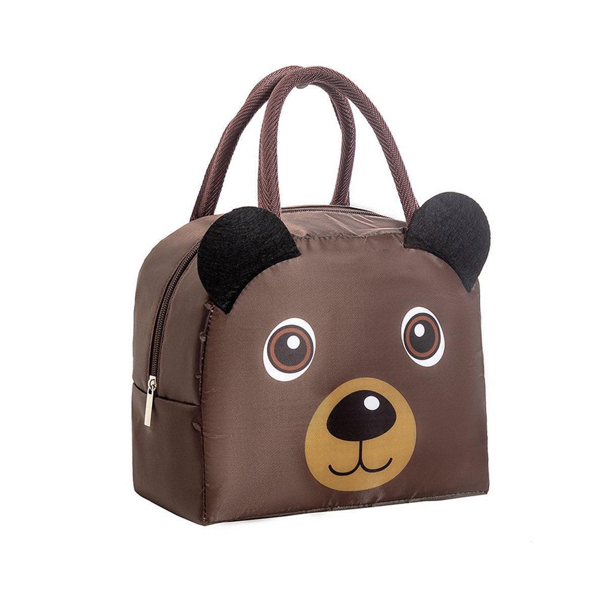 3D Bento Lunch Bag Cartoon Handbag Insulated Food Box Bag for Students LunchTote - Navy Blue Space Bear