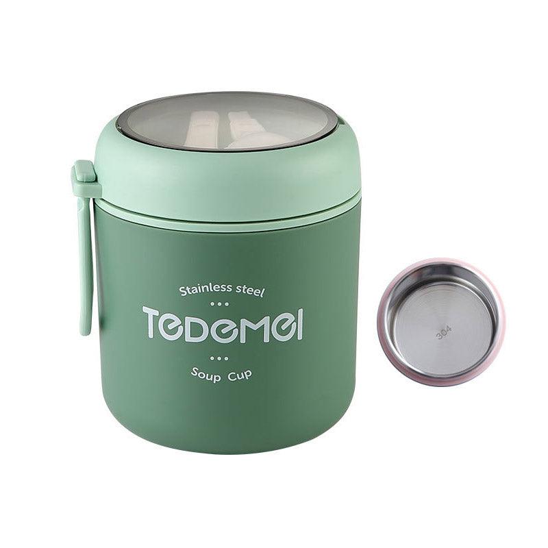 530ml Stainless Steel Insulated Lunch Box Portable Food Storage Mug Soup Meals - Blue