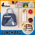 Cute Cartoon Lunch Bag Reusable Insulated School Lunch Box Cooler Tote Boy Girl - Navy