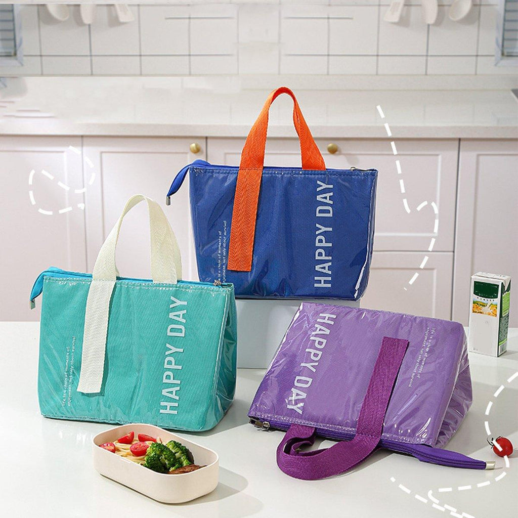 Large Capacity Lunch Bag Outdoor Picnic Aluminum Foil Portable Thermal Bag - Pink