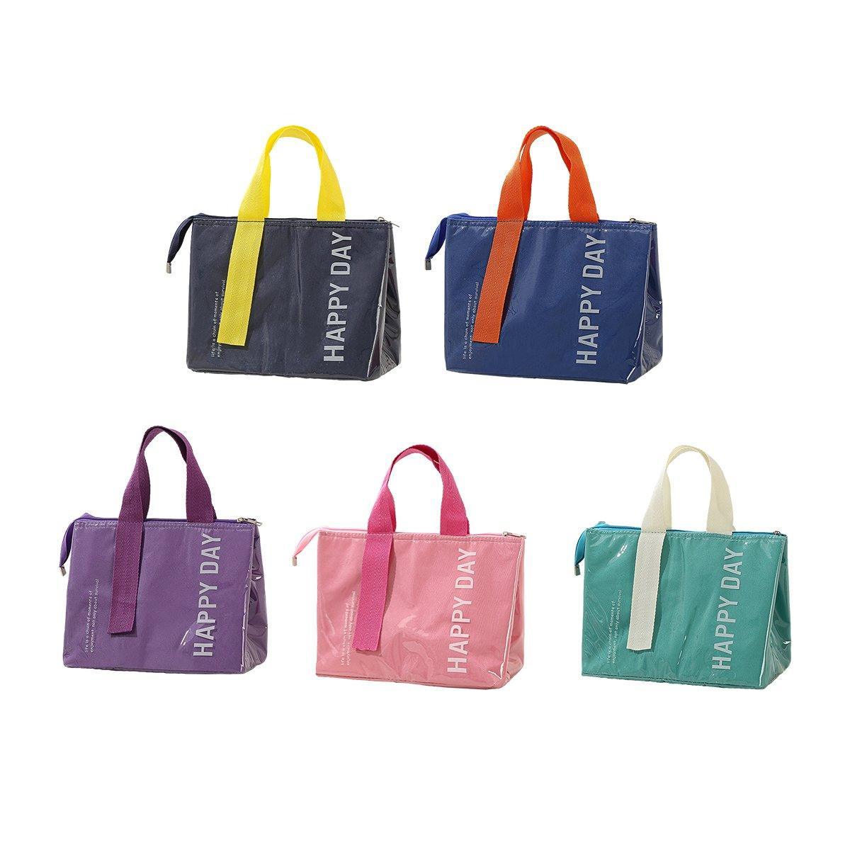 Large Capacity Lunch Bag Outdoor Picnic Aluminum Foil Portable Thermal Bag - Purple