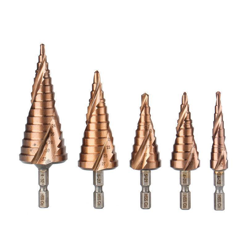 Hss M35 Cobalt Steel Step Cone Drill Bit Hole Saw Cutter 4-12/20/32Mm 5-21/27Mm - M35 Co 4-12mm