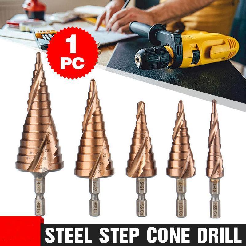 Hss M35 Cobalt Steel Step Cone Drill Bit Hole Saw Cutter 4-12/20/32Mm 5-21/27Mm - M35 Co 4-32mm