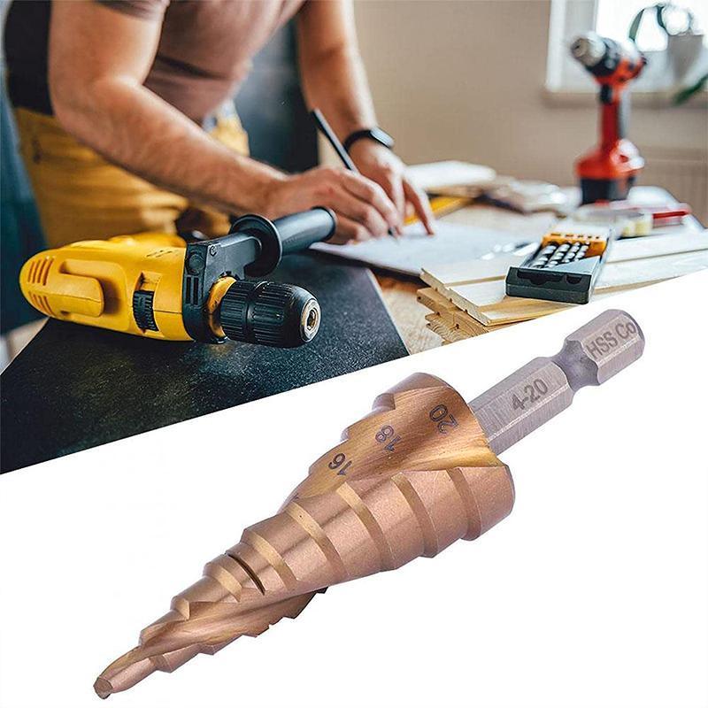 Hss M35 Cobalt Steel Step Cone Drill Bit Hole Saw Cutter 4-12/20/32Mm 5-21/27Mm - M35 Co 4-32mm