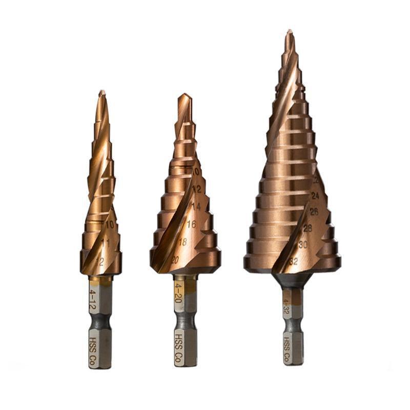 Hss M35 Cobalt Steel Step Cone Drill Bit Hole Saw Cutter 4-12/20/32Mm 5-21/27Mm - M35 Co 4-32mm