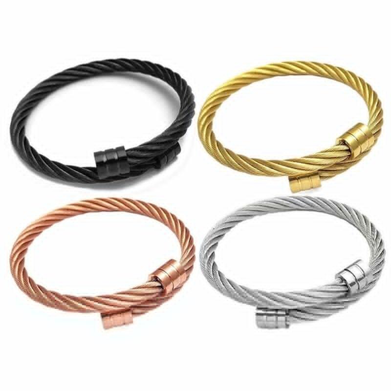 Lymph Drainage Magnetic Bracelets  Crainoc Titaniumion Osimium Bangle NEW - Silver