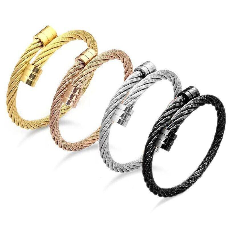Lymph Drainage Magnetic Bracelets  Crainoc Titaniumion Osimium Bangle NEW - Silver